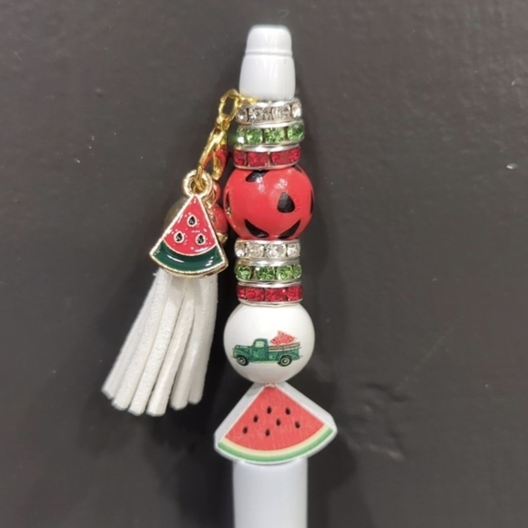 Watermelon focal pens with tassel Set Of 3 - Picture 4 of 5